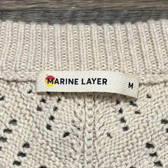 Marine Layer Brooke Sweater in Oatmeal Cream Sleeveless Size Medium - Picture 7 of 9